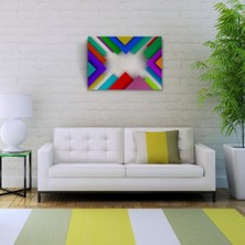 İşsevenler Renkli Üçgenler Kanvas Tablo 50 x 70