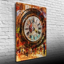 İşsevenler Duvar Saati , Pastel Renklerde Kanvas Tablo 50 x 70