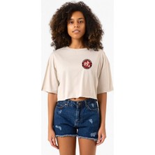 One Piece Anime Ninja Org. N.s Bej Kadın Crop Tshirt