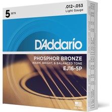 D'Addario Gitar Telleri Western Gitar Telleri - Gitar Telleri Akustik Gitar - Akustik Gitar Telleri - EJ16-5P