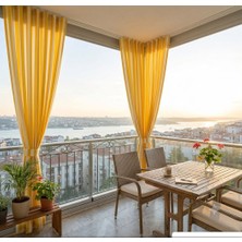 EGE'NIN ATÖLYESİ HOME TEXTİLE SİNCE 1999 Balkon Perdesi, Branda, Kalın Kumaş, Yağmur Geçirmez, Bağcıklı