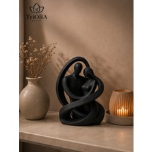 Triora Design Soyut Aşk Dekoratif Biblo | 3D Baskı Pla Modern Çift Heykeli | 16X12 cm