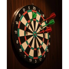 Belirtilmemiş Kaliteli Ahşap 15 Inç Dart Tahtası Kolay Montajlı 4 Ok