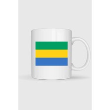 Bahriyeli Collection  Gabon Bayrağı Baskılı Kupa Bardak