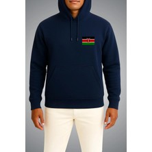 Bahriyeli Collection Kapüşonlu Kenya Bayrağı Cep Baskılı Unisex Sweatshirt
