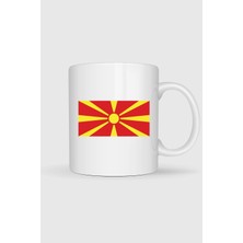 Bahriyeli Collection  Kuzey Makedonya Bayrağı Baskılı Kupa Bardak