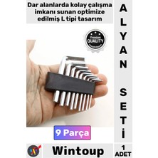 Wintoup #alyananahtar Profesyonel Dayanıklı Çelik Allen El Aletleri Takımı Şık Alyan Anahtar Seti 9 Parça