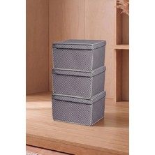 Vaybe 3'lü Set Mini Çok Amaçlı Saklama Kutusu Oyuncak ve Kıyafet Düzenleyici Hurç 30X40X25 cm