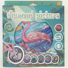 NT Boncuklu Taşlı Yuvarlak Pano Tüm Yaşlar Için Mozaik Elmas Goblen Diamond 20 x 20 cm Flamingo
