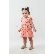 Hafy Baby %100 Pamuk Kız Bebek Çocuk Yazlık Elbise Fırfırlı Kalp Desenli