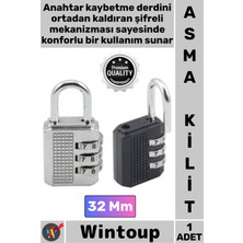 Wintoup #kilit Güvenli Paslanmaz Çelik Çinko Alaşım Dayanıklı 3 Haneli Kombinasyon Şifreli Asma Kilit 32 mm