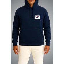Bahriyeli Collection Kapüşonlu Güney Kore Bayrağı Cep Baskılı Unisex Sweatshirt