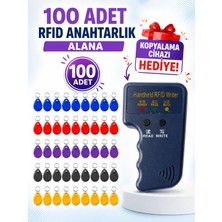 Sarkey SR-602 R Yazılabilir Kopyalanabilir 125 Khz Proximity Anahtarlık Keyfob (Karışık Renkler 100 Adet + 1 Adet RFID Kopyalama Cihazı Hediyeli)