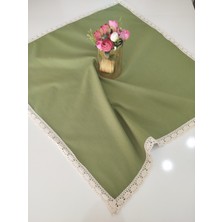 Denizli Hatırası Organik Naturel Keten %100 Pamuklu Yumuşaçık Kolay Ütü Nostalji Güpürlü Masa Örtüsü