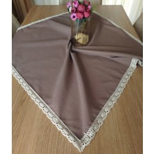 Denizli Hatırası Organik Naturel Keten %100 Pamuklu Yumuşaçık Kolay Ütü Nostalji Güpürlü Masa Örtüsü