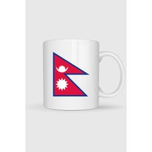 Bahriyeli Collection  Nepal Bayrağı Baskılı Kupa Bardak