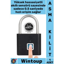 Wintoup #kilit Biyometrik Su Geçirmez Hızlı Kapı Dolap Valiz Mini Akıllı Parmak Izi Ile Çalışan Asma Kilit