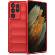 Drop Tedarik Samsung Galaxy S21 Ultra Kılıf Optimum Silikon - Kırmızı