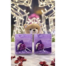 Mini Buket Love Flowers Mor Çiçek Buketi Sevgiliye Hediye