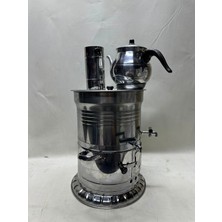 Piknik Sepetim 10 Litre Çift Musluk Semaver + Büyük Demlik Hediyeli
