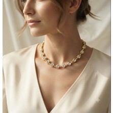 Altın Kaplama Zirkon Taşlı Choker Kolye