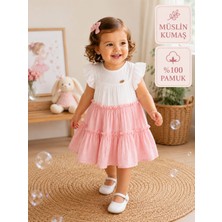Serkon Baby %100 Pamuk Müslin Bebek Çocuk Elbisesi