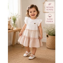 Serkon Baby %100 Pamuk Müslin Bebek Çocuk Elbisesi