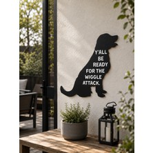 Marlith Home Komik Yazılı Köpek Duvar Dekoru Mdf Ahşap Duvar Süsü – Wiggle Attack – 32X30 cm