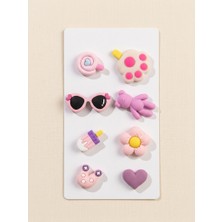Herşey Nota Pastel Kawaii Figürlü Pvc Terlik Süsü Seti 8 Adet – Sevimli Terlik Aksesuarı