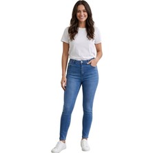 Double Slim Skinny Kadın Jean Pantolon 3529 Açık Mavi