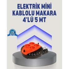 Epilons 5 Metre Uzatma Kablolu 4 Prizli Makara Kırmızı