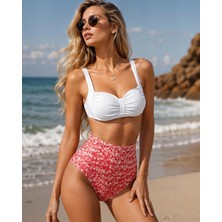 Deep Beach Toparlayıcı Bikini Üst, Yüksek Bel Bikini Takım