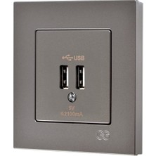 Esranın Dünyası 2 USB Çıkışlı Şarj Prizi 5V 2.1A Mocha