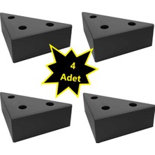 Solon 4 Adet Üçgen, Masa, Dolap Piramit Mobilya Ayağı 3 Cm Siyah 4 Adet