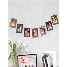 Sahra Fotoğraf Çerçevesi Karton Ipli Mandallı Set