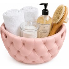Yapı3D 🧺✨ Kapitone Tasarımlı Çok Amaçlı Düzenleyici Sepet 17X17X10 cm | Banyo Mutfak Organizeri 🏡🛁