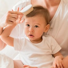Esranın Dünyası Yumuşak Doğal Bebek Kıl Fırça ve Tarak Seti, Mavi Renk