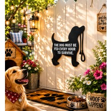 Marlith Home Komik Yazılı Köpek Duvar Dekoru Mdf Ahşap Duvar Süsü – Feed Time – 32X30 cm