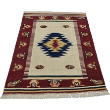 Kilim Antik El Dokuma Tasarım Yün Halı Kilim 1434 - Yeni - Çok Renkli