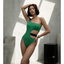 Çizgili özel kumaşlı Cut Out Mayo DB200727M