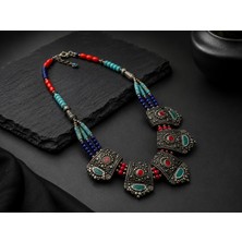 ELF Shopping Nepal Iri Etnik Kadın Kolye | El Işçiliği Bohem Vintage Tasarım
