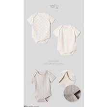 Hafy Baby %100 Pamuk 3'lü Zarf Yaka Kısa Kollu Bebek Zıbın Takımı Body Seti