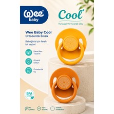 Wee Baby Cool Yuvarlak Yumuşak Uçlu Silikon Emzik 2'li 6-18 Ay(Hardal/karamel)