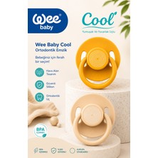 Wee Baby Cool Yuvarlak Yumuşak Uçlu Silikon Emzik 2'li 6-18 Ay(Hardal/krem)