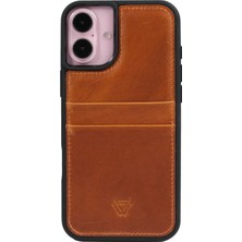 Zawa Apple iPhone 17 Uyumlu Suni Deri Kartlık Arka Koruma Kılıf