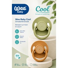 Wee Baby Cool Yuvarlak Yumuşak Uçlu Silikon Emzik 2'li 18+ Ay (Yeşil/karamel)