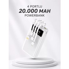 Hace Bazaar Powerbank Şarj Cihazı 4 Çıkışlı 20.000 Mah Powerbank Kompakt Yüksek Kapasiteli Hızlı Şarj