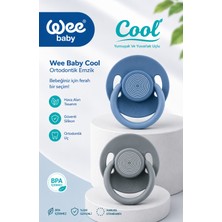 Wee Baby Cool Yuvarlak Yumuşak Uçlu Silikon Emzik 2'li 6-18 Ay(Mavi/gri)