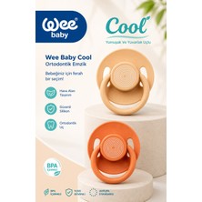Wee Baby Cool Yuvarlak Yumuşak Uçlu Silikon Emzik 2'li 6-18 Ay(Krem/kiremit)