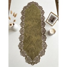 Ergüven Home Yeşil Süet Kumaş Runner Sehpa Boyu 40X100 Cm